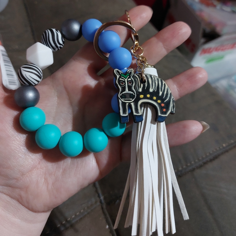 Zebra Keychain Bracelet